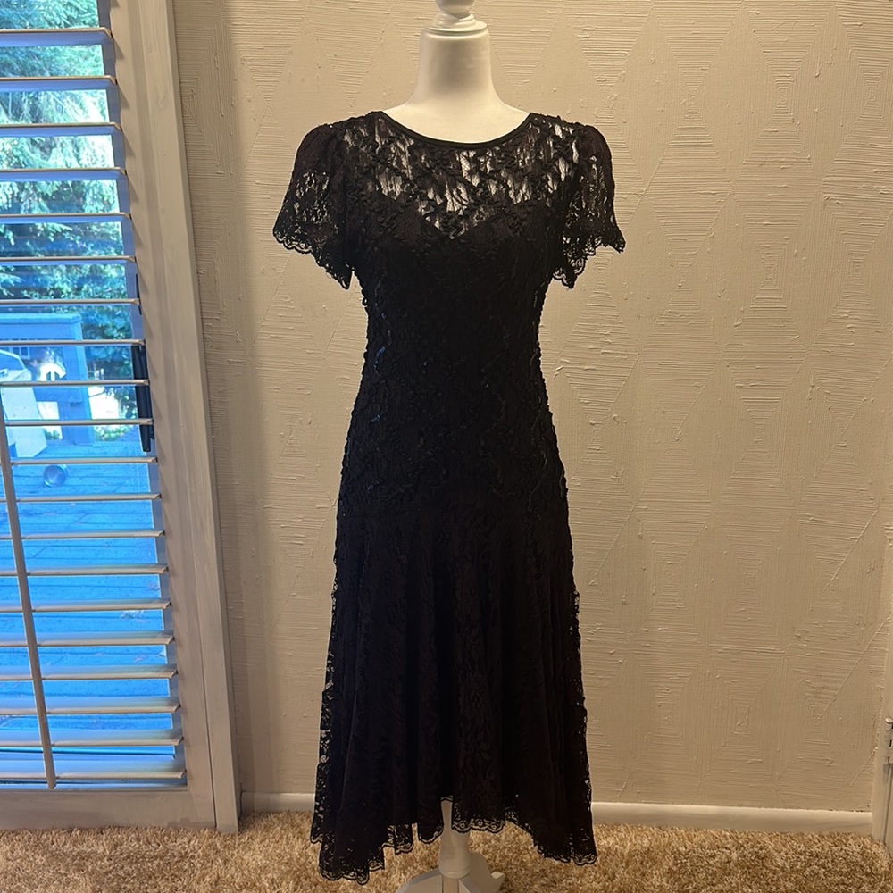 Vintage HW Collections Black Lace Dress